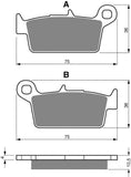 Plaquettes de frein arrière Goldfren AD : Yamaha YZ125 YZ 125 (1998-2002)