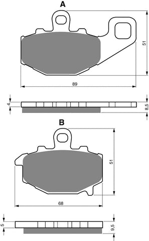 Plaquettes de frein arrière en céramique : Kawasaki KLE650 KLE 650 (2007-2014)