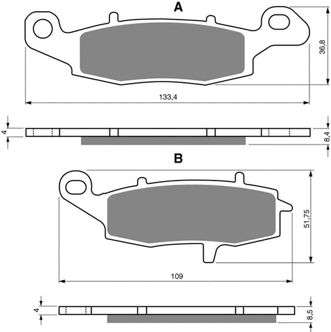 Jeu de plaquettes de frein avant et arrière en céramique : Kawasaki ER-6F ER 6F (2006-2016)