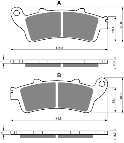 Jeu de plaquettes de frein avant et arrière en céramique : Honda VTX1800 VTX 1800 (2002-2008)