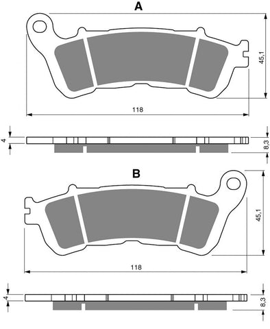 Jeu de plaquettes de frein avant en métal fritté : Honda CBF1000 CBF 1000 (2006-2016)